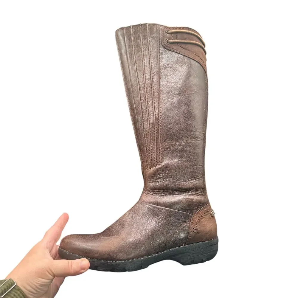 Merrell Vera Peak Espresso Leather Riding Boots Women’s 7 Brown Tall Zip